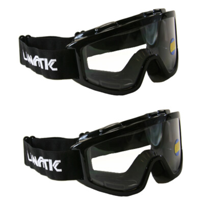 2 Pack Lunatic Motocross Dirt Bike ATV MX Goggles Adult - Black - Single Lens