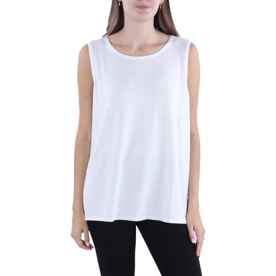 Eileen Fisher Womens White Jewel Neck Sleeveless Tank Top Shirt XL BHFO 2502