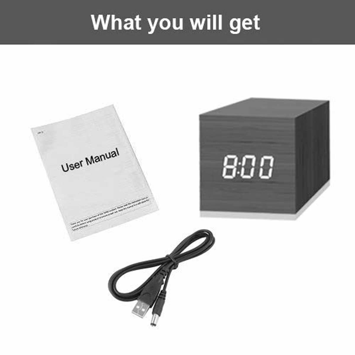 Little Alarm Clock for Bedside Desk Mini Modern Sleek Cool Cube Small Tiny Best
