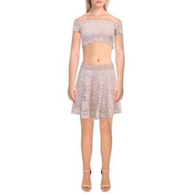 

City Studio Womens Pink 2 Платье из двух частей из полиэстера для подростков  BHFO 1872, Party pink