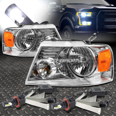 ХРОМИРОВАННЫЙ КОРПУС ФАРЫ С ЯНТАРНЫМ УГЛОМ НАКЛОНА + БЕЛАЯ СВЕТОДИОДНАЯ СИСТЕМА 6000K ДЛЯ 06-08 MARK LT