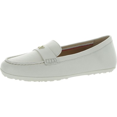 Naturalizer Womens Evie White Leather Loafers Shoes 7.5 Medium (B,M) BHFO 5744