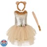 ABEHIK Princess Girls Jungle Animal Themed Costume for Toddler Girl Tutu Outfits Birthday Christmas Halloween Party Carnival Fairy Fancy Dress Up Clothes with Headband Tails Lion 5-6 Years