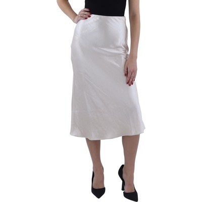 Aqua Womens Ivory Zipper Midi Casual Midi Skirt XS BHFO 1746