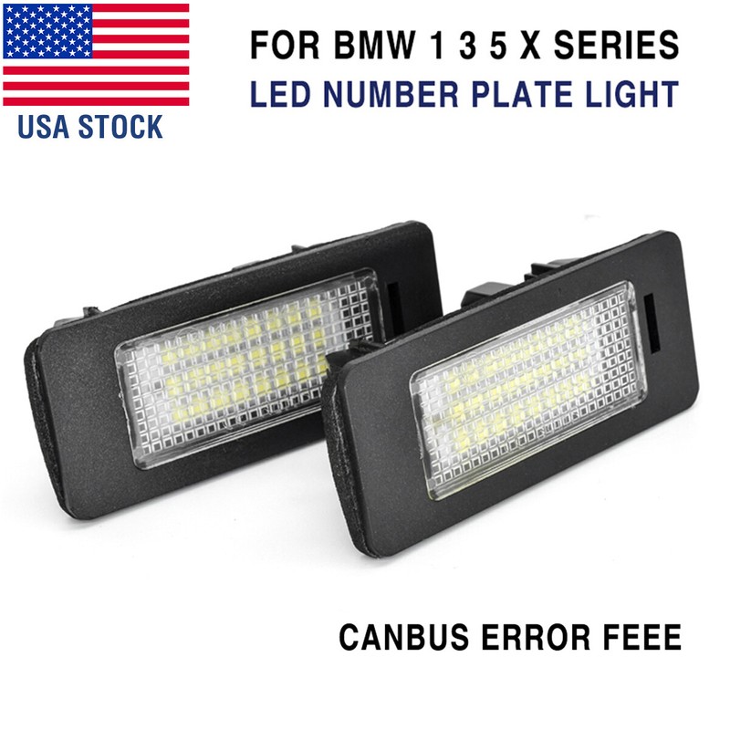 2x License Plate Light 24 White LED Canbus For BMW E60 E90 F30 E92 3/4/5 Series