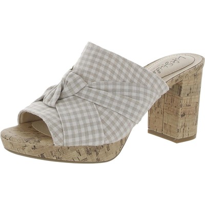 Женские туфли LifeStride Laguna белого цвета с открытым носком на каблуке 8,5 см (B, M) BHFO 5469
