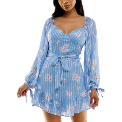 B. Darlin Womens Floral A-Line Party Mini Dress Juniors BHFO 5210