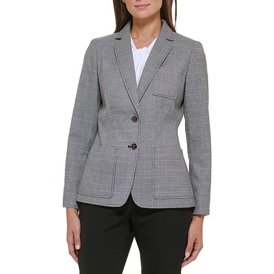 Tommy Hilfiger Womens Glen Plaid Workwear Office Two-Button Blazer BHFO 3412