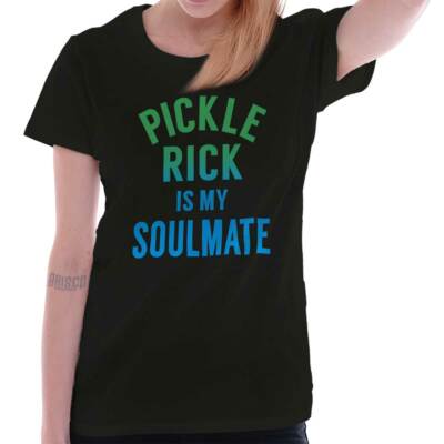 Pickle Rick Wubba Lubba Dub TV Cartoon Show Womens Short Sleeve Ladies T Shirt