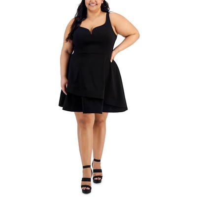 Женское черное многоуровневое платье с вырезами и расклешенными рукавами B. Darlin Plus 14W BHFO 1977