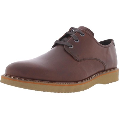 Мужские коричневые кожаные оксфорды Dunham Clyde Plaintoe 10 Medium (D) BHFO 0582