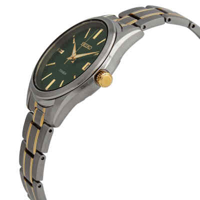 Pre-owned Seiko Essentials Quartz Green Dial Men's Watch Sur377