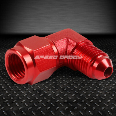 4AN AN-4 1/4 МУЖСКОЙ ЖЕНСКИЙ 90-ГРАДУСНЫЙ ШТУЦЕР ДЛЯ ПЕРЕГОРОДКИ С КРАСНОЙ АЛЮМИНИЕВОЙ ОТДЕЛКОЙ