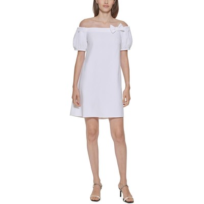 

Calvin Klein Женское белое платье-футляр выше колена с бантом  BHFO 2281, Белый