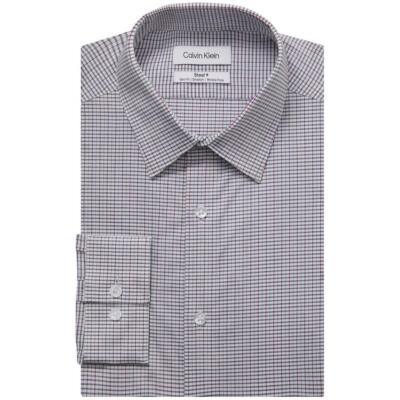 

Мужская классическая рубашка Calvin Klein Slim Fit в клетку на пуговицах BHFO 2944, Deep orchid