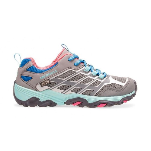 Merrell Kids Moab Speed Low Grey/Turquoise/Pink Running
