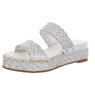 

Sarto Franco Sarto Женские опаловые плетеные шлепанцы на танкетке Обувь BHFO 2497, Silver fabric, Opal