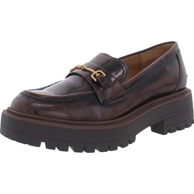 Женские лакированные мокасины Sam Edelman Laurs коричневого цвета шириной 6 см (C, D, W) BHFO 2916