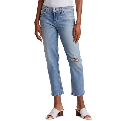 

Джинсы Hudson Womens Nico Blue Crop Destroyed Denim Straight Leg Jeans  BHFO 6357, Синий