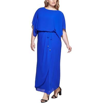 Jessica Howard Womens Blouson Cape Sleeve Evening Dress Gown Plus BHFO 3491
