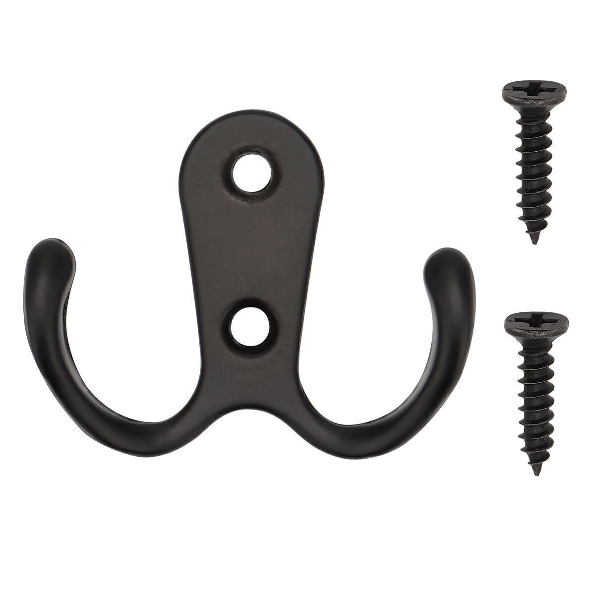 10/20pcs Heavy Duty Double Prong Coat Hooks Home Office Wall Mounted Hat Clothes