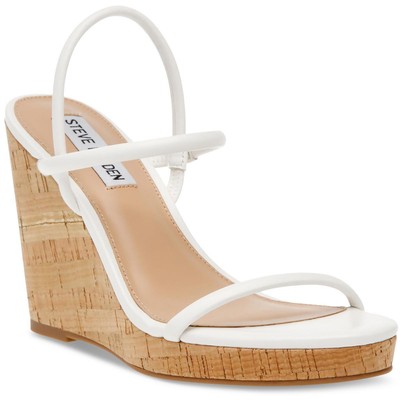 Steve Madden Женские белые босоножки на танкетке Udell 9.5 Medium (B,M) BHFO 6515