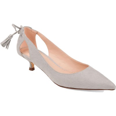 Journee Collection Женские туфли Bindi Grey Kitten Heels 6.5 Medium (B,M) BHFO 0197