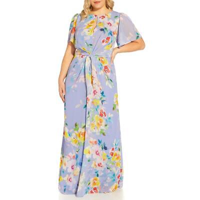 

Женское шифоновое вечернее платье с цветочным принтом Adrianna Papell Plus BHFO 5289, Periwinkle multi