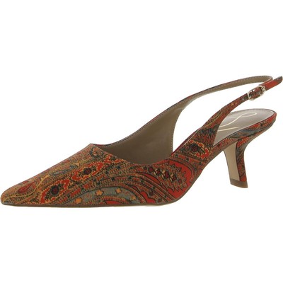 

Sam Edelman Женские туфли на каблуке Bianka оранжевого цвета с открытой пяткой 6,5 средний (B,M) BHFO 1261, Orange paisley, Bianka
