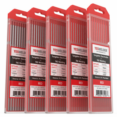 10-pcs TIG Welding Tungsten Electrode .040 1/16 3/32 1/8 5/32 by 7" Length
