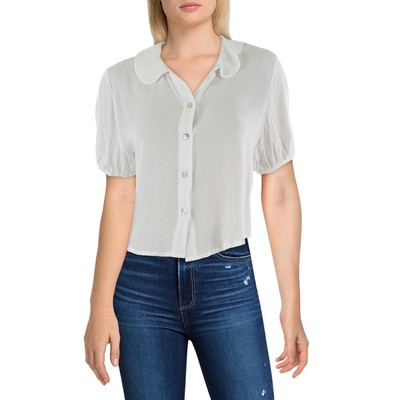 Женская белая текстурированная блузка на пуговицах Kingston Grey Top Juniors M BHFO 0838