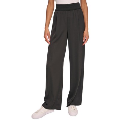 Женские черные широкие брюки в складку с логотипом Karl Lagerfeld Paris S BHFO 8338