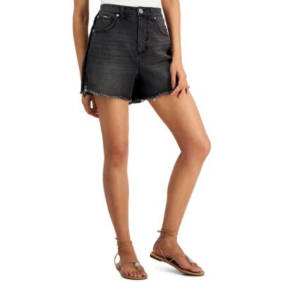 

Женские черные джинсовые шорты с необработанным краем INC  BHFO 6491, Washed black, 100147191