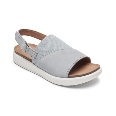 

Женские синие замшевые сандалии Rockport Kyra с ремешком на пятке 8 Medium (B,M) BHFO 5509, Grey/blue
