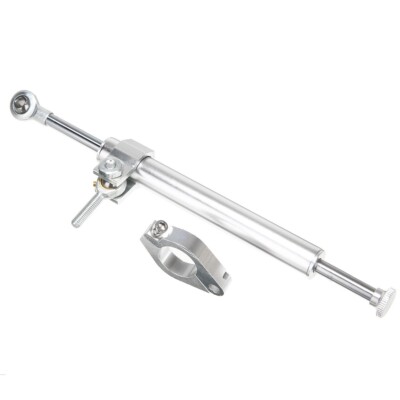 Motorcycle Parts Steering Damper Fork Stabilizer 330mm Aluminum Scooters Silver