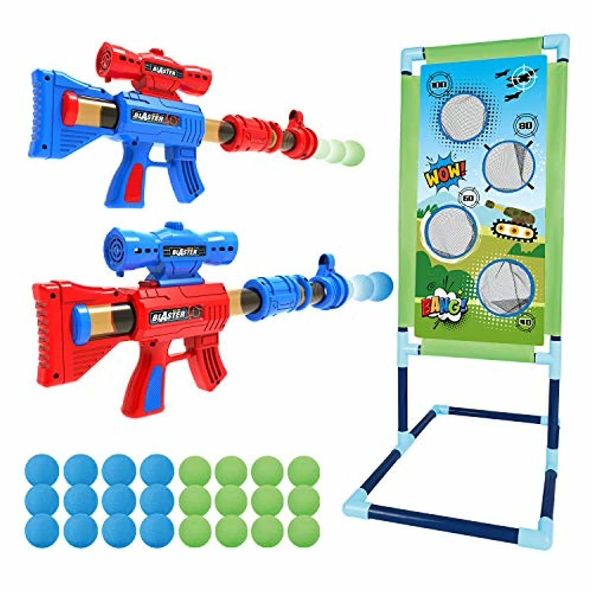 2Pack Foam Ball Guns with Target Compatible with Nerf for Girls/Boys Indoor Play | eBay