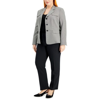 Женский блейзер Le Suit B/W в елочку на двух пуговицах Plus 16W BHFO 5127