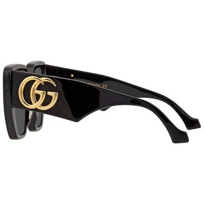 Pre-owned Gucci Grey Geometric Ladies Sunglasses Gg0956s 003 54 Gg0956s 003 54 In Gray