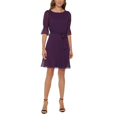 Женское фиолетовое однотонное платье-клеш DKNY 12 BHFO 3841