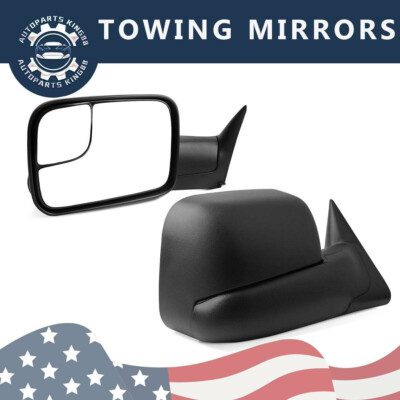 Power Mirror Tow Mirrors for 1994-1997 Dodge RAM 1500 2500 3500 Pick Up Flip up