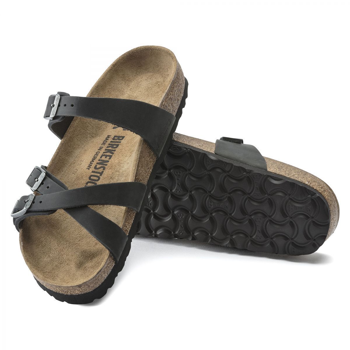 

[1021112] Женские черные кожаные туфли Birkenstock Franca из промасленной кожи *НОВИНКА*, Черный