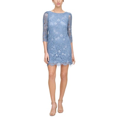 

Женское мини-платье-футляр с круглым вырезом Jessica Howard Petites BHFO 1095, Periwinkle