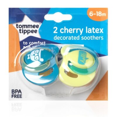 Tommee Tippee Cherry Latex Soother 2Pk (6-18m)