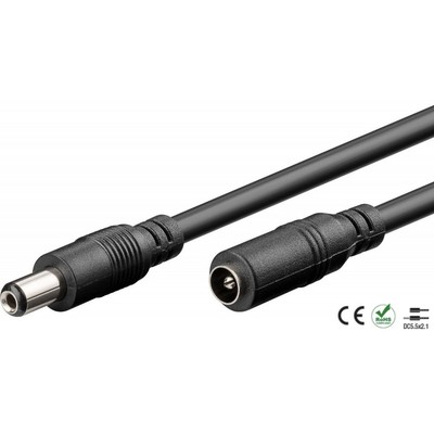 Power Extension Cable Plug DC 2.1 Mm 10M Black Male Female