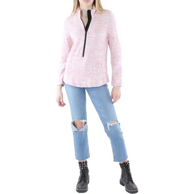 

Женская розовая текстурированная рубашка с половиной молнией Nic + Zoe, пуловер, свитер, топ  BHFO 6900, Розовый