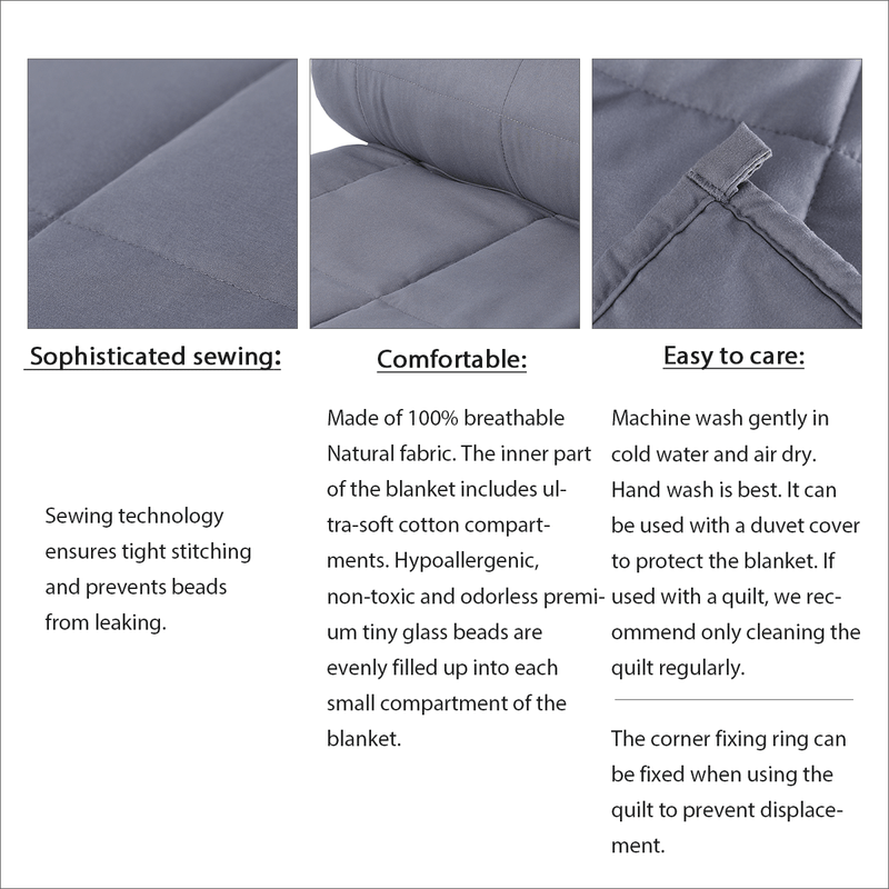 MerryLife Weighted Blanket 15 lbs 48" X 72" Twin Size ...