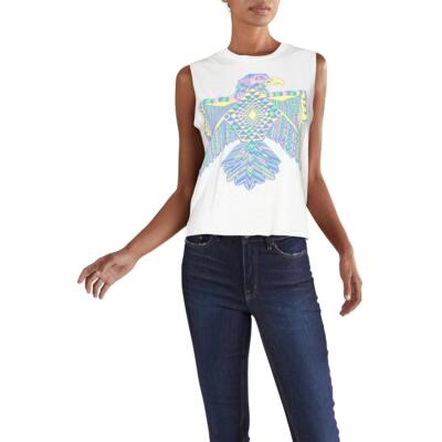 

Женская футболка с рисунком Lauren Moshi Thunderbird цвета слоновой кости Hawk  BHFO 4955, Milk