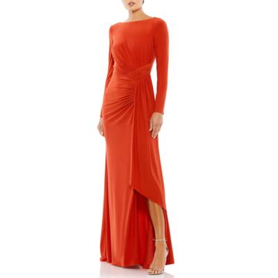 Женское красное вечернее платье с вырезом лодочкой Ieena for Mac Duggal 2 BHFO 4867