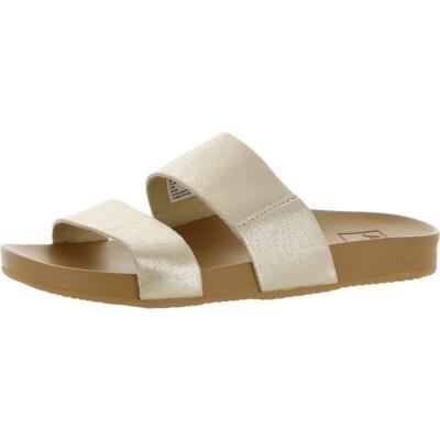 

Женские шлепанцы Reef Cushion Vista из искусственной кожи с открытым носком BHFO 4391, Tan/champagne, Cushion Vista