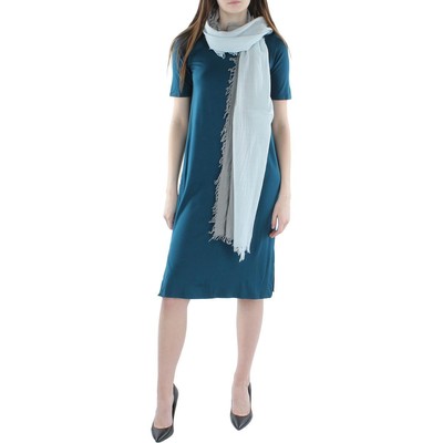 

Женский синий шарф Eileen Fisher из смесовой шерсти с бахромой и эффектом омбре O/S BHFO 5214, Clear water